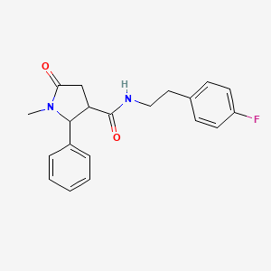 molecular formula C20H21FN2O2 B11293597 N-[2-(4-fluorophenyl)ethyl]-1-methyl-5-oxo-2-phenylpyrrolidine-3-carboxamide 