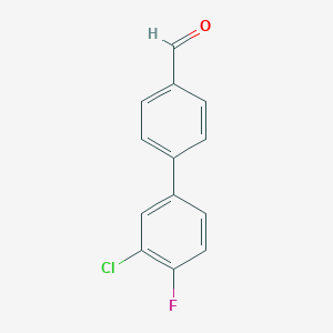 molecular formula C13H8ClFO B112936 4-(3-Chloro-4-fluorophenyl)benzaldehyde CAS No. 718628-28-5