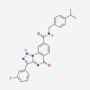 molecular formula C26H22FN5O2 B11293710 3-(3-fluorophenyl)-N-(4-isopropylbenzyl)-5-oxo-4,5-dihydro[1,2,3]triazolo[1,5-a]quinazoline-8-carboxamide 
