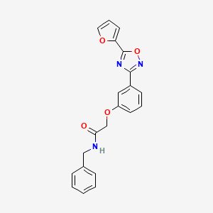 molecular formula C21H17N3O4 B11293715 N-benzyl-2-{3-[5-(furan-2-yl)-1,2,4-oxadiazol-3-yl]phenoxy}acetamide 