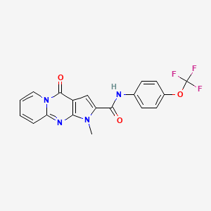 molecular formula C19H13F3N4O3 B11293717 1-methyl-4-oxo-N-[4-(trifluoromethoxy)phenyl]-1,4-dihydropyrido[1,2-a]pyrrolo[2,3-d]pyrimidine-2-carboxamide 