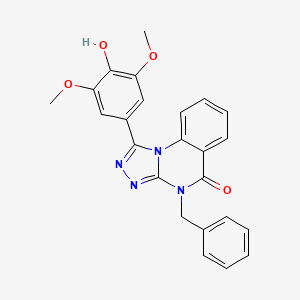 molecular formula C24H20N4O4 B11293847 4-benzyl-1-(4-hydroxy-3,5-dimethoxyphenyl)-4H,5H-[1,2,4]triazolo[4,3-a]quinazolin-5-one 