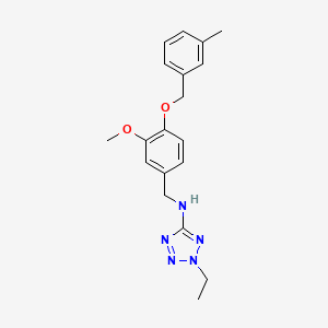 molecular formula C19H23N5O2 B11293865 2-ethyl-N-{3-methoxy-4-[(3-methylbenzyl)oxy]benzyl}-2H-tetrazol-5-amine 