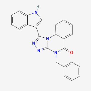 molecular formula C24H17N5O B11293932 4H-[1,2,4]Triazolo[4,3-a]quinazolin-5-one, 4-benzyl-1-(1H-indol-3-yl)- 
