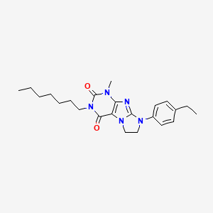 molecular formula C23H31N5O2 B11293937 6-(4-Ethylphenyl)-2-heptyl-4-methyl-7,8-dihydropurino[7,8-a]imidazole-1,3-dione 