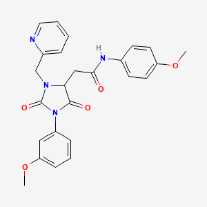 molecular formula C25H24N4O5 B11293971 N-(4-methoxyphenyl)-2-[1-(3-methoxyphenyl)-2,5-dioxo-3-(pyridin-2-ylmethyl)imidazolidin-4-yl]acetamide 