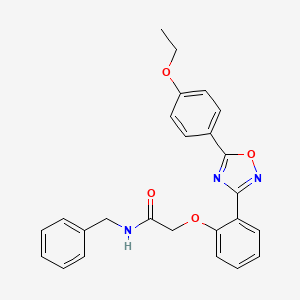 molecular formula C25H23N3O4 B11294002 N-benzyl-2-{2-[5-(4-ethoxyphenyl)-1,2,4-oxadiazol-3-yl]phenoxy}acetamide 