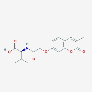 molecular formula C18H21NO6 B11294240 N-{[(3,4-dimethyl-2-oxo-2H-chromen-7-yl)oxy]acetyl}-L-valine 