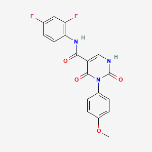 molecular formula C18H13F2N3O4 B11294246 N-(2,4-difluorophenyl)-3-(4-methoxyphenyl)-2,4-dioxo-1,2,3,4-tetrahydropyrimidine-5-carboxamide 