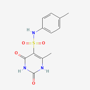 molecular formula C12H13N3O4S B11294436 2-hydroxy-4-methyl-N-(4-methylphenyl)-6-oxo-1,6-dihydropyrimidine-5-sulfonamide 
