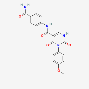 molecular formula C20H18N4O5 B11294529 N-(4-carbamoylphenyl)-3-(4-ethoxyphenyl)-2,4-dioxo-1,2,3,4-tetrahydropyrimidine-5-carboxamide 