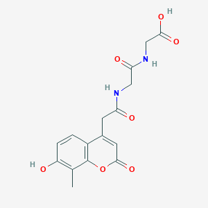 molecular formula C16H16N2O7 B11294633 N-[(7-hydroxy-8-methyl-2-oxo-2H-chromen-4-yl)acetyl]glycylglycine 