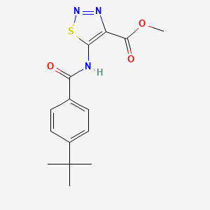 molecular formula C15H17N3O3S B11294639 Methyl 5-{[(4-tert-butylphenyl)carbonyl]amino}-1,2,3-thiadiazole-4-carboxylate 