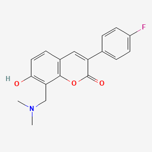 molecular formula C18H16FNO3 B11294727 8-[(dimethylamino)methyl]-3-(4-fluorophenyl)-7-hydroxy-2H-chromen-2-one 