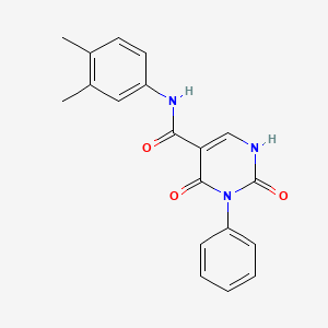 molecular formula C19H17N3O3 B11294781 N-(3,4-dimethylphenyl)-2,4-dioxo-3-phenyl-1,2,3,4-tetrahydropyrimidine-5-carboxamide 