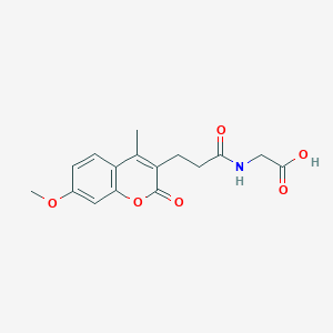 molecular formula C16H17NO6 B11294786 N-[3-(7-methoxy-4-methyl-2-oxo-2H-chromen-3-yl)propanoyl]glycine 