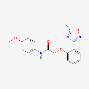 molecular formula C18H17N3O4 B11294826 N-(4-methoxyphenyl)-2-[2-(5-methyl-1,2,4-oxadiazol-3-yl)phenoxy]acetamide 