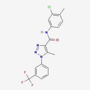 molecular formula C18H14ClF3N4O B11294889 N-(3-chloro-4-methylphenyl)-5-methyl-1-[3-(trifluoromethyl)phenyl]-1H-1,2,3-triazole-4-carboxamide 
