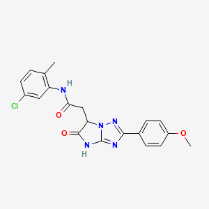 molecular formula C20H18ClN5O3 B11295100 N-(5-chloro-2-methylphenyl)-2-[2-(4-methoxyphenyl)-5-oxo-5,6-dihydro-4H-imidazo[1,2-b][1,2,4]triazol-6-yl]acetamide 