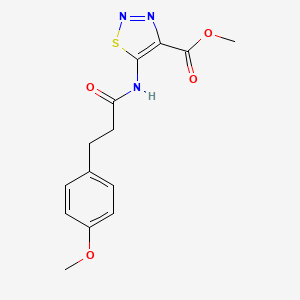 molecular formula C14H15N3O4S B11295307 Methyl 5-{[3-(4-methoxyphenyl)propanoyl]amino}-1,2,3-thiadiazole-4-carboxylate 