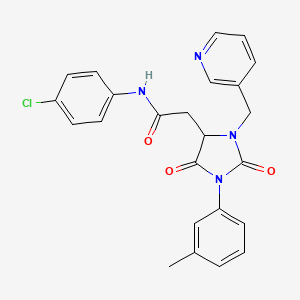 molecular formula C24H21ClN4O3 B11295338 N-(4-chlorophenyl)-2-[1-(3-methylphenyl)-2,5-dioxo-3-(pyridin-3-ylmethyl)imidazolidin-4-yl]acetamide 