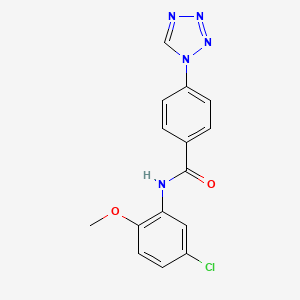 molecular formula C15H12ClN5O2 B11295340 N-(5-chloro-2-methoxyphenyl)-4-(1H-tetrazol-1-yl)benzamide 