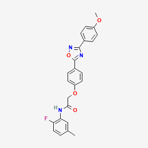 molecular formula C24H20FN3O4 B11295427 N-(2-fluoro-5-methylphenyl)-2-{4-[3-(4-methoxyphenyl)-1,2,4-oxadiazol-5-yl]phenoxy}acetamide 
