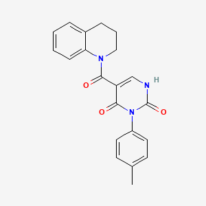 molecular formula C21H19N3O3 B11295431 5-(1,2,3,4-tetrahydroquinoline-1-carbonyl)-3-(p-tolyl)pyrimidine-2,4(1H,3H)-dione 