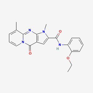 molecular formula C21H20N4O3 B11295501 N-(2-ethoxyphenyl)-1,9-dimethyl-4-oxo-1,4-dihydropyrido[1,2-a]pyrrolo[2,3-d]pyrimidine-2-carboxamide 