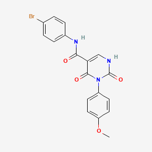 molecular formula C18H14BrN3O4 B11295508 N-(4-bromophenyl)-3-(4-methoxyphenyl)-2,4-dioxo-1,2,3,4-tetrahydropyrimidine-5-carboxamide 