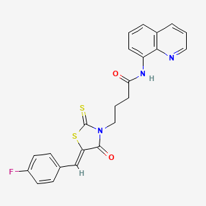 molecular formula C23H18FN3O2S2 B11295516 4-[(5Z)-5-(4-fluorobenzylidene)-4-oxo-2-thioxo-1,3-thiazolidin-3-yl]-N-(quinolin-8-yl)butanamide 
