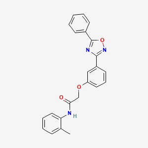 molecular formula C23H19N3O3 B11295540 N-(2-methylphenyl)-2-[3-(5-phenyl-1,2,4-oxadiazol-3-yl)phenoxy]acetamide 