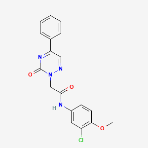 molecular formula C18H15ClN4O3 B11295546 N-(3-chloro-4-methoxyphenyl)-2-(3-oxo-5-phenyl-1,2,4-triazin-2(3H)-yl)acetamide 