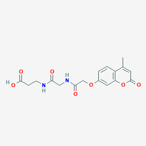 molecular formula C17H18N2O7 B11295640 N-{[(4-methyl-2-oxo-2H-chromen-7-yl)oxy]acetyl}glycyl-beta-alanine 