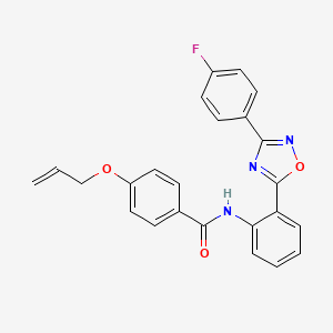 molecular formula C24H18FN3O3 B11295668 N-{2-[3-(4-fluorophenyl)-1,2,4-oxadiazol-5-yl]phenyl}-4-(prop-2-en-1-yloxy)benzamide 