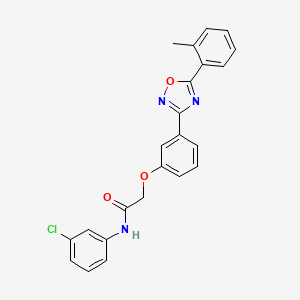 molecular formula C23H18ClN3O3 B11295693 N-(3-chlorophenyl)-2-{3-[5-(2-methylphenyl)-1,2,4-oxadiazol-3-yl]phenoxy}acetamide 