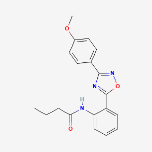 molecular formula C19H19N3O3 B11296575 N-{2-[3-(4-methoxyphenyl)-1,2,4-oxadiazol-5-yl]phenyl}butanamide 