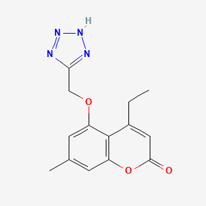 molecular formula C14H14N4O3 B11296590 4-ethyl-7-methyl-5-(1H-tetrazol-5-ylmethoxy)-2H-chromen-2-one 
