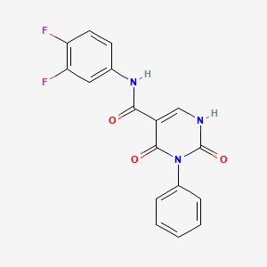 molecular formula C17H11F2N3O3 B11296616 N-(3,4-difluorophenyl)-2,4-dioxo-3-phenyl-1,2,3,4-tetrahydropyrimidine-5-carboxamide 