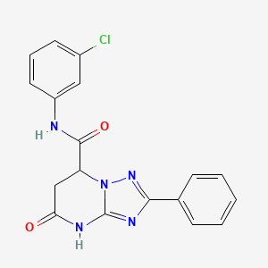 molecular formula C18H14ClN5O2 B11296649 N-(3-chlorophenyl)-5-oxo-2-phenyl-4,5,6,7-tetrahydro[1,2,4]triazolo[1,5-a]pyrimidine-7-carboxamide 