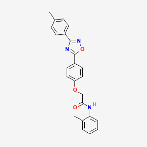 molecular formula C24H21N3O3 B11296679 N-(2-methylphenyl)-2-{4-[3-(4-methylphenyl)-1,2,4-oxadiazol-5-yl]phenoxy}acetamide 