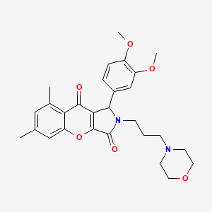 molecular formula C28H32N2O6 B11296705 1-(3,4-Dimethoxyphenyl)-6,8-dimethyl-2-[3-(morpholin-4-yl)propyl]-1,2-dihydrochromeno[2,3-c]pyrrole-3,9-dione 