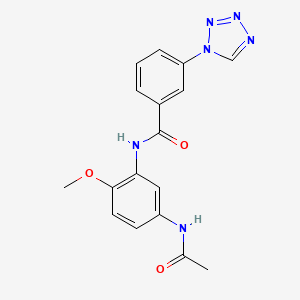 molecular formula C17H16N6O3 B11296715 N-[5-(acetylamino)-2-methoxyphenyl]-3-(1H-tetrazol-1-yl)benzamide 