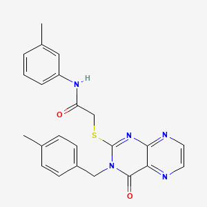 molecular formula C23H21N5O2S B11296748 N-(3-methylphenyl)-2-({3-[(4-methylphenyl)methyl]-4-oxo-3,4-dihydropteridin-2-yl}sulfanyl)acetamide 