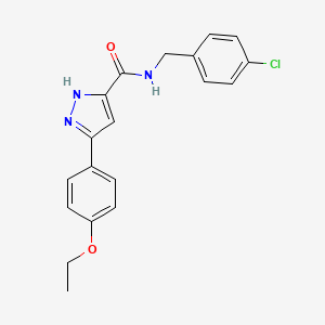 molecular formula C19H18ClN3O2 B11296790 N-(4-chlorobenzyl)-5-(4-ethoxyphenyl)-1H-pyrazole-3-carboxamide 