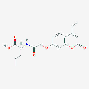 molecular formula C18H21NO6 B11296838 N-{[(4-ethyl-2-oxo-2H-chromen-7-yl)oxy]acetyl}norvaline 