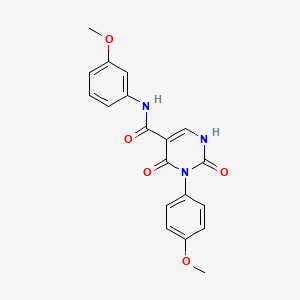 molecular formula C19H17N3O5 B11296842 N-(3-methoxyphenyl)-3-(4-methoxyphenyl)-2,4-dioxo-1,2,3,4-tetrahydropyrimidine-5-carboxamide 