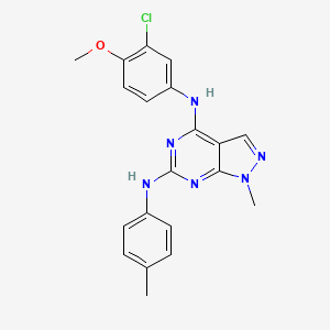 molecular formula C20H19ClN6O B11296851 N~4~-(3-chloro-4-methoxyphenyl)-1-methyl-N~6~-(4-methylphenyl)-1H-pyrazolo[3,4-d]pyrimidine-4,6-diamine 