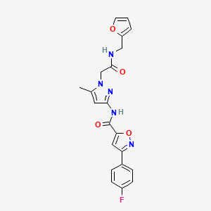 molecular formula C21H18FN5O4 B11296925 3-(4-fluorophenyl)-N-(1-{2-[(furan-2-ylmethyl)amino]-2-oxoethyl}-5-methyl-1H-pyrazol-3-yl)-1,2-oxazole-5-carboxamide 