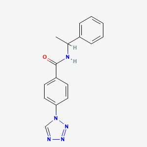 molecular formula C16H15N5O B11296930 N-(1-phenylethyl)-4-(1H-tetrazol-1-yl)benzamide 